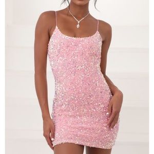 Lucy in the Sky iridescent sequin bodycon dress